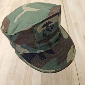 USMC Military Cadet Cap Camo Unisex Fitted Medium Cadet Cap